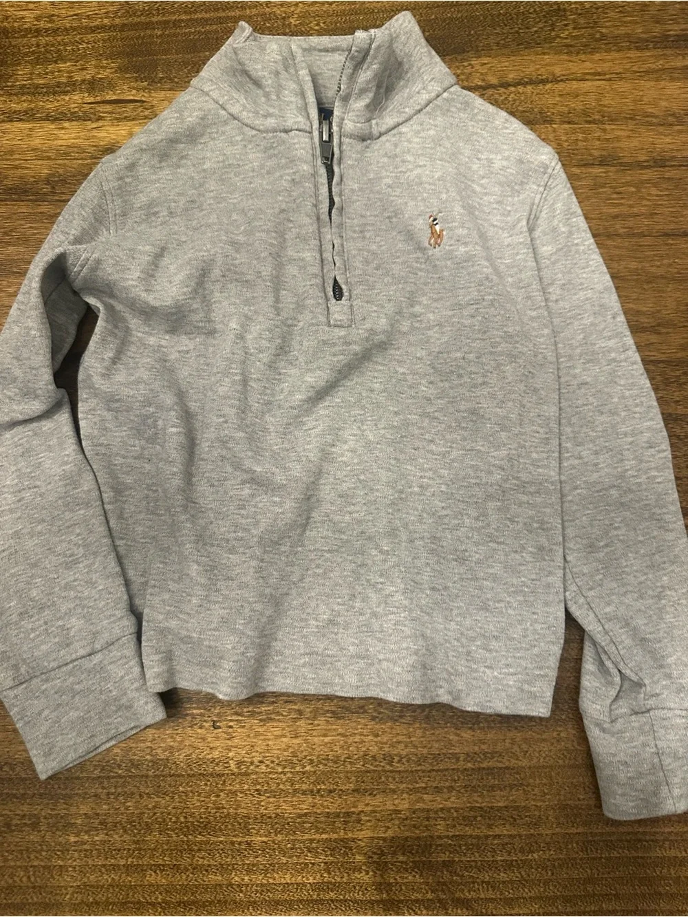 Polo by Ralph Lauren Light Heather Gray Quarter-Zip Sweater